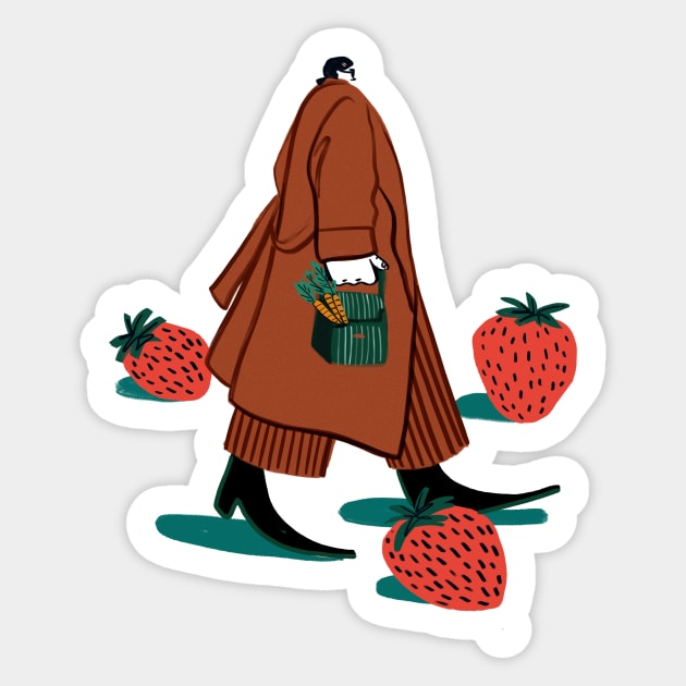 Strawberry fields Sticker by visbii